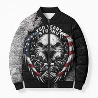 Personalized USA 250 Years Strong Bomber Puffer Jacket 4th Of July 2026 Semiquincentennial - Wonder Print Shop