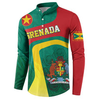 Personalised Grenada Button Sweatshirt Coat Of Arms Unique Style