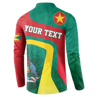 Personalised Grenada Button Sweatshirt Coat Of Arms Unique Style