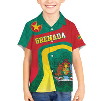 Personalised Grenada Family Matching Long Sleeve Bodycon Dress and Hawaiian Shirt Coat Of Arms Unique Style