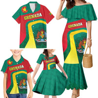 Personalised Grenada Family Matching Mermaid Dress and Hawaiian Shirt Coat Of Arms Unique Style