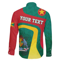 Personalised Grenada Family Matching Off The Shoulder Long Sleeve Dress and Hawaiian Shirt Coat Of Arms Unique Style