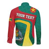 Personalised Grenada Long Sleeve Button Shirt Coat Of Arms Unique Style