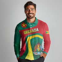Personalised Grenada Long Sleeve Polo Shirt Coat Of Arms Unique Style