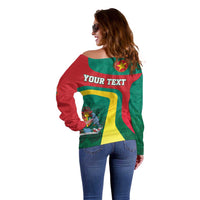 Personalised Grenada Off Shoulder Sweater Coat Of Arms Unique Style