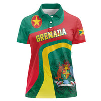 Personalised Grenada Women Polo Shirt Coat Of Arms Unique Style