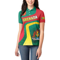Personalised Grenada Women Polo Shirt Coat Of Arms Unique Style