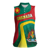 Personalised Grenada Women Sleeveless Polo Shirt Coat Of Arms Unique Style