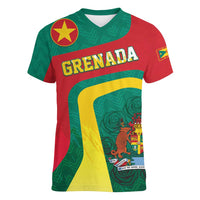 Personalised Grenada Women V-Neck T-Shirt Coat Of Arms Unique Style