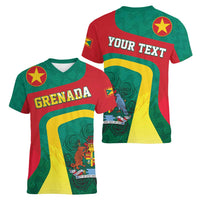Personalised Grenada Women V-Neck T-Shirt Coat Of Arms Unique Style