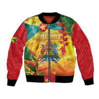 Grenada Bomber Jacket Gwenad Flag With Heliconia Lobster Claws