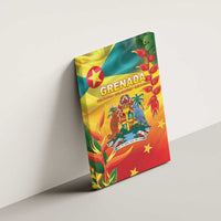 Grenada Canvas Wall Art Gwenad Flag With Heliconia Lobster Claws