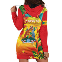 Grenada Hoodie Dress Gwenad Flag With Heliconia Lobster Claws
