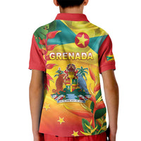 Grenada Kid Polo Shirt Gwenad Flag With Heliconia Lobster Claws