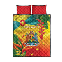 Grenada Quilt Bed Set Gwenad Flag With Heliconia Lobster Claws