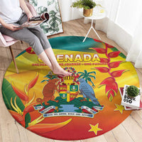Grenada Round Carpet Gwenad Flag With Heliconia Lobster Claws