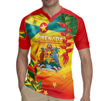 Grenada Rugby Jersey Gwenad Flag With Heliconia Lobster Claws