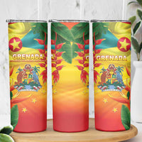 Grenada Skinny Tumbler Gwenad Flag With Heliconia Lobster Claws