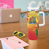 Grenada Tumbler With Handle Gwenad Flag With Heliconia Lobster Claws