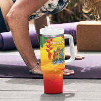 Grenada Tumbler With Handle Gwenad Flag With Heliconia Lobster Claws