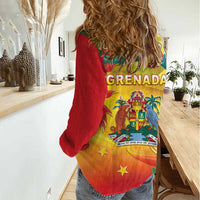 Grenada Women Casual Shirt Gwenad Flag With Heliconia Lobster Claws
