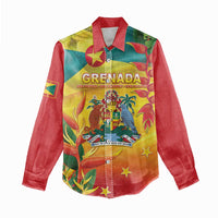 Grenada Women Casual Shirt Gwenad Flag With Heliconia Lobster Claws