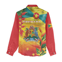 Grenada Women Casual Shirt Gwenad Flag With Heliconia Lobster Claws