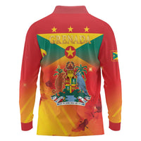 Happy 51st Independence Day Grenada Long Sleeve Polo Shirt One People One Journey One Future