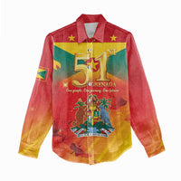 Happy 51st Independence Day Grenada Women Casual Shirt One People One Journey One Future