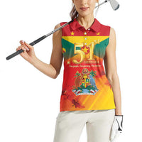 Happy 51st Independence Day Grenada Women Sleeveless Polo Shirt One People One Journey One Future