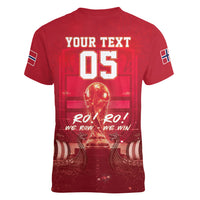 Custom Norge Football 2026 Women V-Neck T-Shirt Glorious Victory