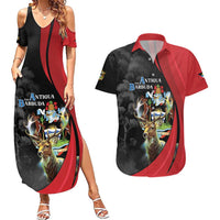 Antigua And Barbuda 1981 Couples Matching Summer Maxi Dress and Hawaiian Shirt Happy Independence Day - Wonder Print Shop