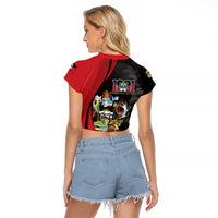 Antigua And Barbuda 1981 Raglan Cropped T Shirt Happy Independence Day - Wonder Print Shop