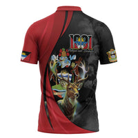 Antigua And Barbuda 1981 Zipper Polo Shirt Happy Independence Day - Wonder Print Shop