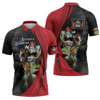 Antigua And Barbuda 1981 Zipper Polo Shirt Happy Independence Day - Wonder Print Shop