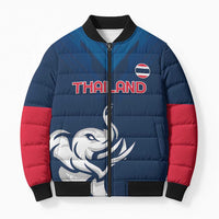 Custom Thailand Football Bomber Puffer Jacket Go Champions - Wonder Print Shop