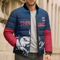 Custom Thailand Football Bomber Puffer Jacket Go Champions - Wonder Print Shop