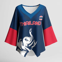 Custom Thailand Football Kimono Sleeve Blouse Go Champions - Wonder Print Shop