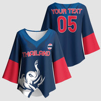 Custom Thailand Football Kimono Sleeve Blouse Go Champions - Wonder Print Shop