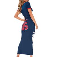 Custom Thailand Football Short Sleeve Bodycon Dress Go Champions - Wonder Print Shop