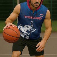 Custom Thailand Football Sleeveless Zip Hoodie Go Champions - Wonder Print Shop