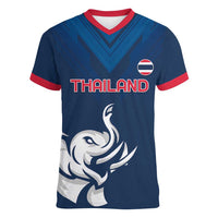 Custom Thailand Football Women V-Neck T-Shirt Go Champions - Wonder Print Shop
