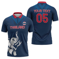 Custom Thailand Football Zipper Polo Shirt Go Champions - Wonder Print Shop