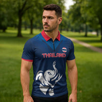 Custom Thailand Football Zipper Polo Shirt Go Champions - Wonder Print Shop