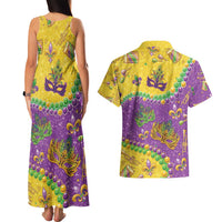 Mardi Gras Is In Our Soul Couples Matching Tank Maxi Dress and Hawaiian Shirt Glitter Style
