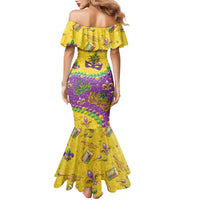Mardi Gras Is In Our Soul Family Matching Mermaid Dress and Hawaiian Shirt Glitter Style
