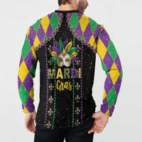 Funny Mardi Gras Button Sweatshirt Let The Shenanigans Begin