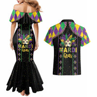 Funny Mardi Gras Couples Matching Mermaid Dress and Hawaiian Shirt Let The Shenanigans Begin