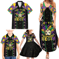 Funny Mardi Gras Family Matching Summer Maxi Dress and Hawaiian Shirt Let The Shenanigans Begin