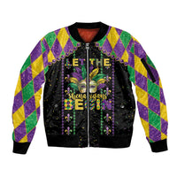 Funny Mardi Gras Sleeve Zip Bomber Jacket Let The Shenanigans Begin LT05 - Wonder Print Shop